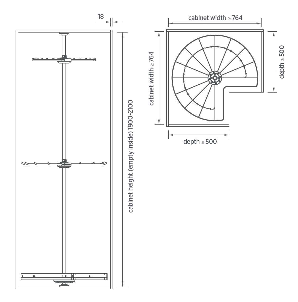 High Rotatable Multifunctional Shelf